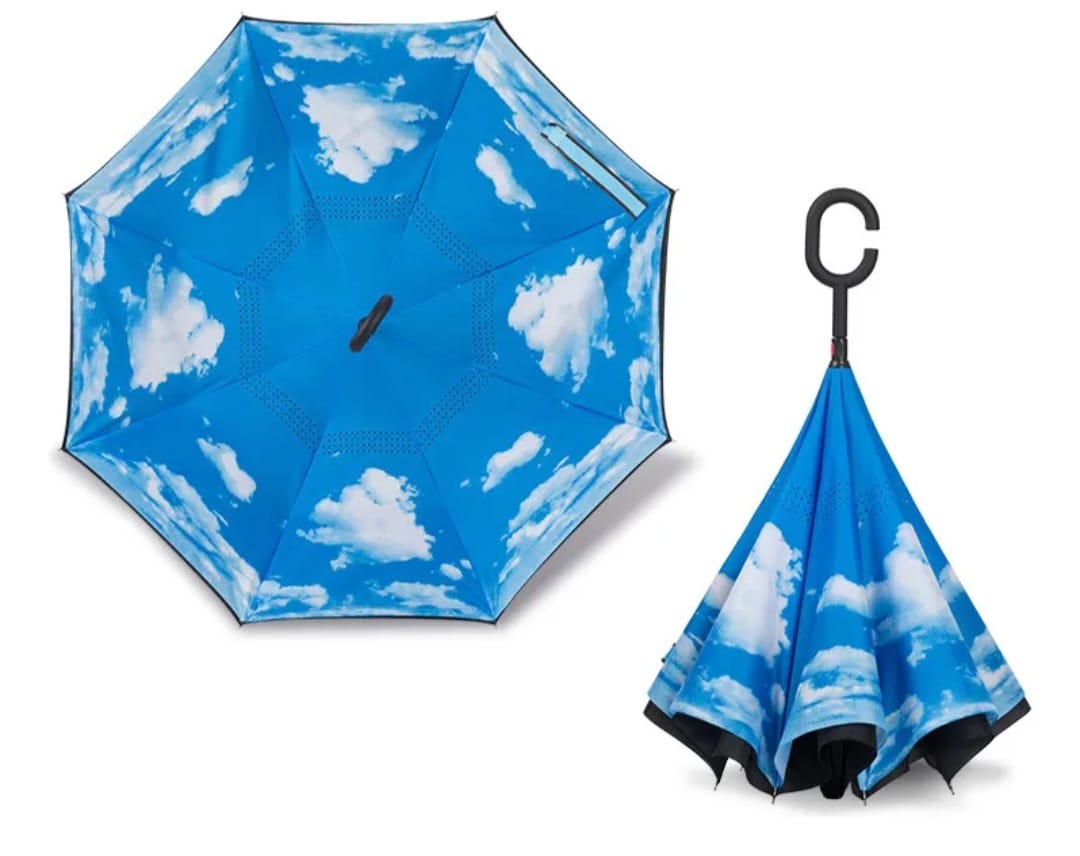PARAGUAS INVERTIDO PLEGABLE DOBLE CAPA